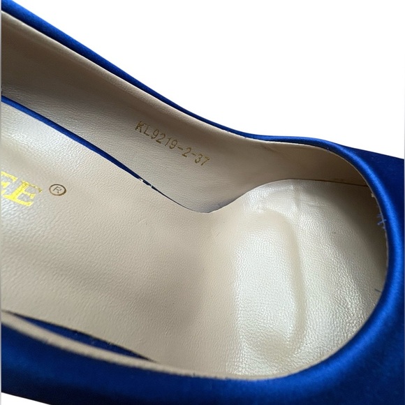NEW, Bigtree, High-Heeled Satin Shoes With Metal Heel, Size 37, Blue - Picture 7 of 9